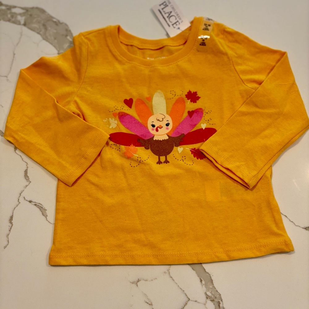 The Children's Place Orange Turkey Long Sleeve Tee